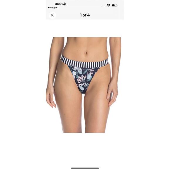 Tart Collections High Cut Floral Print Riley Cheeky Bikini Bottom Size L NWOT - Picture 2 of 10